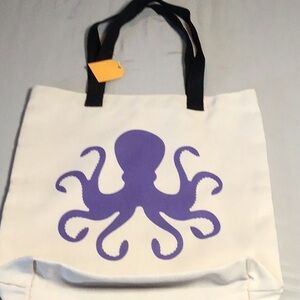 NWT Purple Octopus Canvas Tote Bag